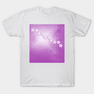 Abstract flowers and texture in pink T-Shirt